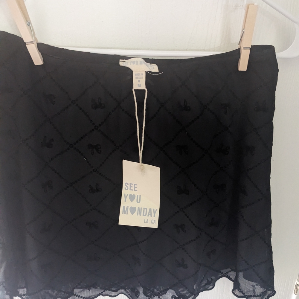 Black Lace Skirt by See You Monday